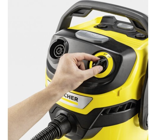Пылесос хозяйственный KARCHER WD 5 S, мусоросборник 25 л, мощность 1100 Вт, желтый, 1.628-350.0