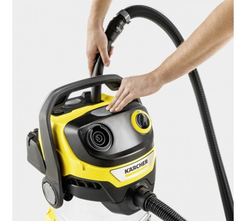 Пылесос хозяйственный KARCHER WD 5 S, мусоросборник 25 л, мощность 1100 Вт, желтый, 1.628-350.0