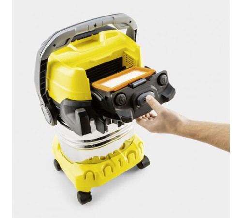 Пылесос хозяйственный KARCHER WD 5 S, мусоросборник 25 л, мощность 1100 Вт, желтый, 1.628-350.0