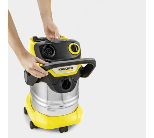 Пылесос хозяйственный KARCHER WD 5 S, мусоросборник 25 л, мощность 1100 Вт, желтый, 1.628-350.0