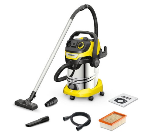 Пылесос хозяйственный KARCHER WD 6 PS, мусоросборник 30 л, мощность 1300 Вт, желтый, 1.628-360.0