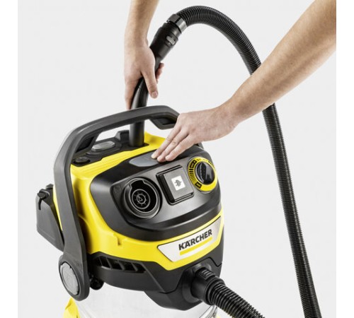 Пылесос хозяйственный KARCHER WD 6 PS, мусоросборник 30 л, мощность 1300 Вт, желтый, 1.628-360.0