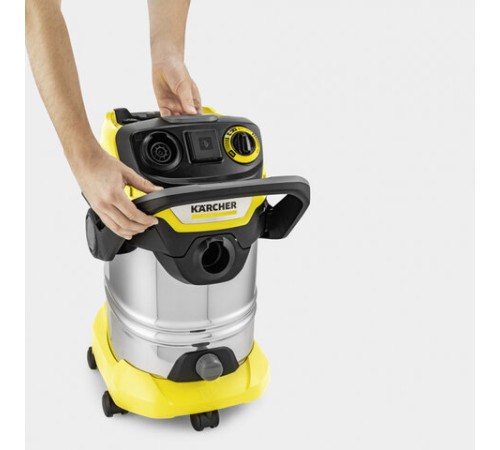 Пылесос хозяйственный KARCHER WD 6 PS, мусоросборник 30 л, мощность 1300 Вт, желтый, 1.628-360.0