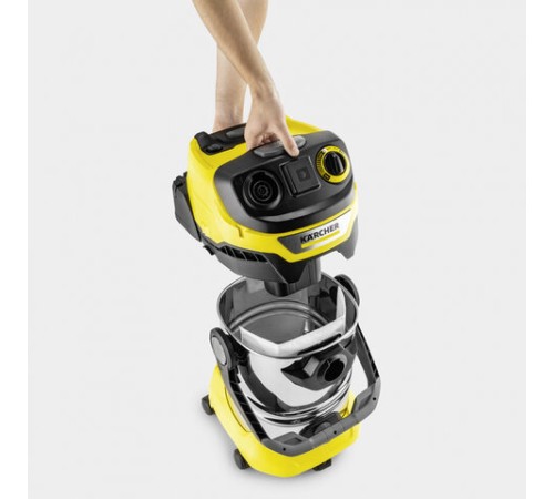 Пылесос хозяйственный KARCHER WD 6 PS, мусоросборник 30 л, мощность 1300 Вт, желтый, 1.628-360.0