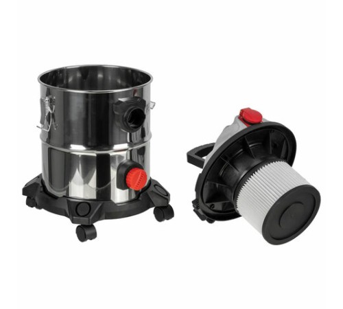 Пылесос хозяйственный РЕСАНТА ПС-1500/20, 1500 Вт, сухая/влажная уборка, сила всасывания 300 Вт, бак 20 л, 75/19/1