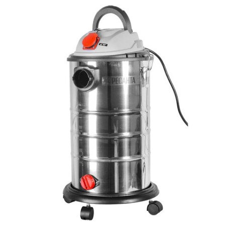 Пылесос хозяйственный РЕСАНТА ПС-1500/30, 1500 Вт, сухая/влажная уборка, сила всасывания 300 Вт, бак 30 л, 75/19/2