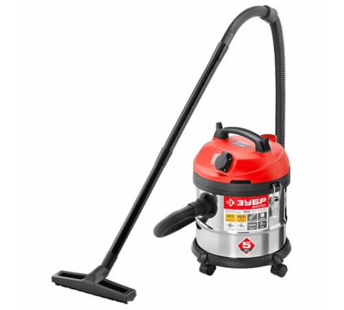 Пылесос хозяйственный ЗУБР ПУ-20-1400, 1400 Вт, сухая/влажная уборка, сила всасывания 300 Вт, бак 20 л, ПУ-20-1400 М3