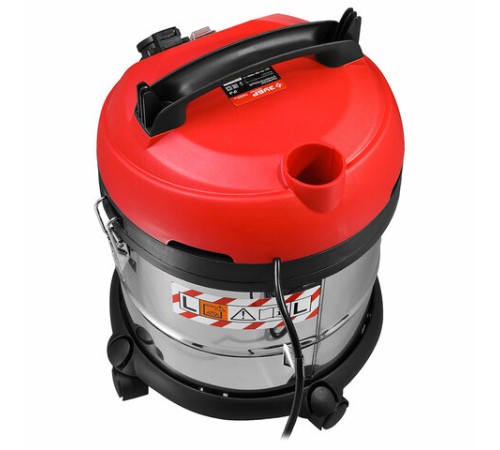 Пылесос хозяйственный ЗУБР ПУ-20-1400, 1400 Вт, сухая/влажная уборка, сила всасывания 300 Вт, бак 20 л, ПУ-20-1400 М3