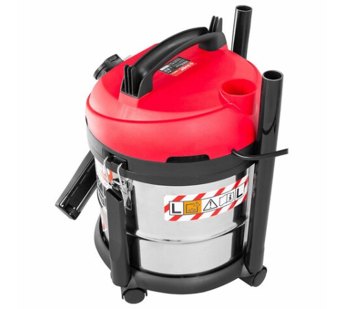 Пылесос хозяйственный ЗУБР ПУ-20-1400, 1400 Вт, сухая/влажная уборка, сила всасывания 300 Вт, бак 20 л, ПУ-20-1400 М3