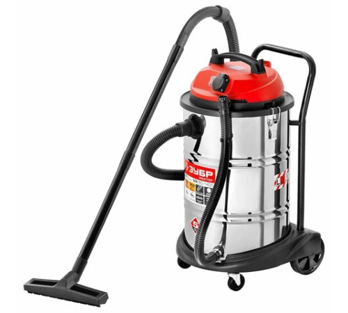 Пылесос хозяйственный ЗУБР ПУ-60-1400, 1400 Вт, сухая/влажная уборка, сила всасывания, ПУ-60-1400 М4