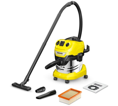 Пылесос хозяйственный KARCHER WD 4 PS, мусоросборник 20 л, мощность 1000 Вт, желтый, 1.628-290.0