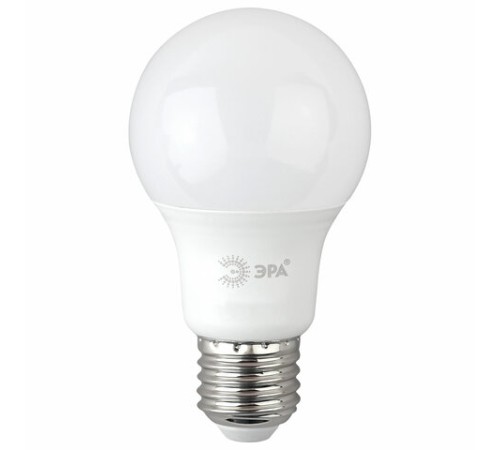 Лампа светодиодная ЭРА RED LINE, 10 (70) Вт, цоколь Е27, груша, холодный белый свет, 30000 ч., LED A60-10W-865E27R, Б0045324