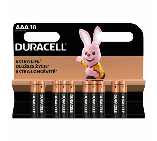 Батарейки КОМПЛЕКТ 10 шт., DURACELL Basic ОРИГИНАЛ, AAA (LR03, 24А), алкалиновые, мизинчиковые Батарейки КОМПЛЕКТ 10 шт., DURACELL Basic ОРИГИНАЛ, AAA (LR03, 24А), алкалиновые, мизинчиковые