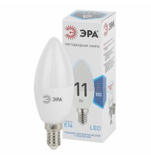 Лампа светодиодная ЭРА STD, 11 (100) Вт, цоколь E14, свеча, нейтральный белый свет, 35000 ч., LED B35-11W-840-E14, Б0032982