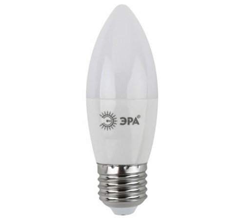 Лампа светодиодная ЭРА STD, 9 (80) Вт, цоколь E27, свеча, холодный белый свет, 35000 ч., LED B35-9W-860-E27, Б0031410