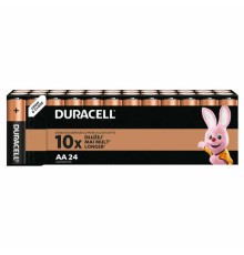 Батарейки КОМПЛЕКТ 24 шт., DURACELL Basic ОРИГИНАЛ, АА (LR6, 15А), алкалиновые, пальчиковые, Б0064986