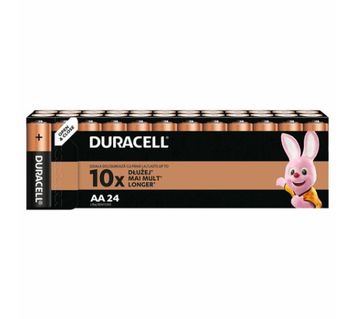 Батарейки КОМПЛЕКТ 24 шт., DURACELL Basic ОРИГИНАЛ, АА (LR6, 15А), алкалиновые, пальчиковые, Б0064986