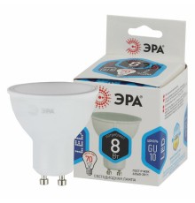 Лампа светодиодная ЭРА STD, 8 (70) Вт, цоколь GU10, софит, нейтральный белый свет, 35000 ч., LEDMR16-8W-840-GU10, Б0036729