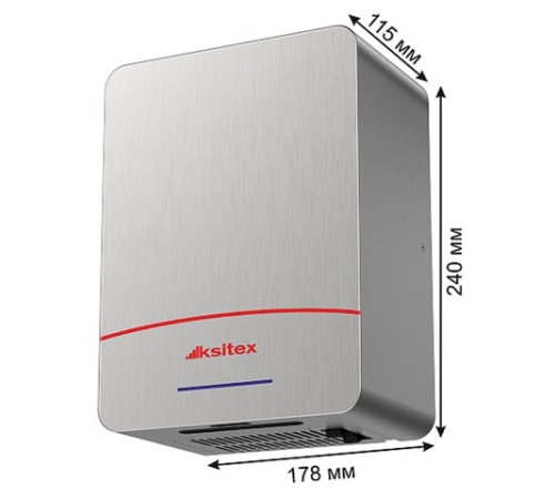 Cушилка для рук KSITEX М-1100АС Turbo, 1100 Вт, бесщеточная, металлическая, M-1100 AC