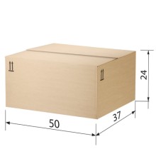 Гофрокороб, длина 500 мм х ширина 370 мм х высота 240 мм, марка Т22, профиль В, FEFCO 0202 / ГОСТ, исполнение Б, 503210