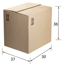 Гофрокороб, длина 370 мм х ширина 300 мм х высота 360 мм, марка Т22, профиль В, FEFCO 0202 / ГОСТ, исполнение Б, 503212