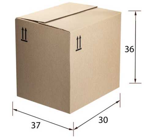 Гофрокороб, длина 370 мм х ширина 300 мм х высота 360 мм, марка Т22, профиль В, FEFCO 0202 / ГОСТ, исполнение Б, 503212