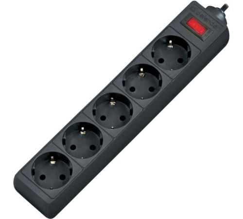 Сетевой фильтр DEFENDER ES, 5 розеток, 3 м, черный, 99485