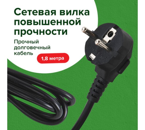 Сетевой фильтр SONNEN SPB-185, 5 розеток с заземлением, выключатель, 10 А, 1,8 м, черный, 513656