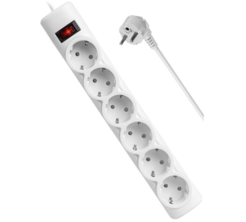 Сетевой фильтр DEFENDER DFS 155, 6 розеток, 5 м, белый, 99493