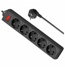Сетевой фильтр DEFENDER ES, 5 розеток, 1,8 м, черный, 99484