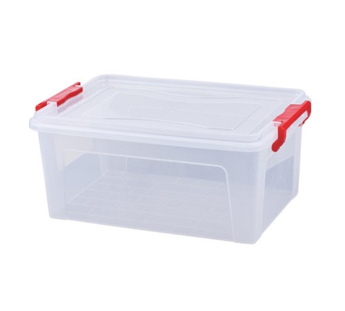 Ящик-контейнер для хранения 14 л, С КРЫШКОЙ НА ЗАЩЕЛКАХ, 18х43х29 см, прозрачный, IDEA, М 2866, М2866