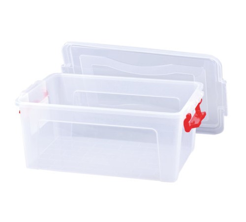 Ящик-контейнер для хранения 14 л, С КРЫШКОЙ НА ЗАЩЕЛКАХ, 18х43х29 см, прозрачный, IDEA, М 2866, М2866