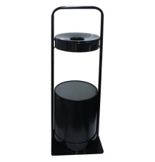 Урна металлическая с пепельницей, 781х290х290 мм, 15 литров, черная, СЛП3-250