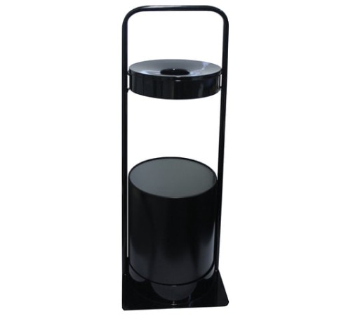 Урна металлическая с пепельницей, 781х290х290 мм, 15 литров, черная, СЛП3-250