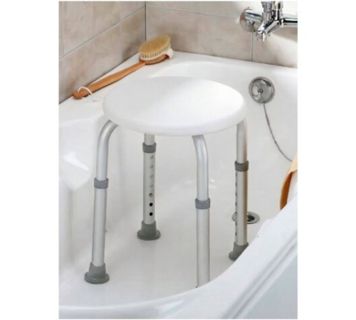 Стул-сиденье круглый ТИТАН для купания в душе / ванной, регулировка высоты ножек под любой рост, BRABIX, 532619