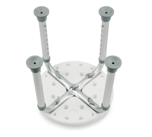 Стул-сиденье круглый ТИТАН для купания в душе / ванной, регулировка высоты ножек под любой рост, BRABIX, 532619