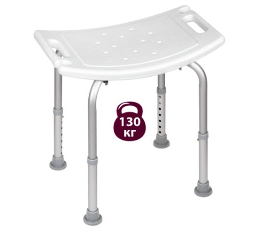 Стул сиденье прямоугольный ТИТАН для купания в душе / ванной, регулировка высоты ножек под любой рост, BRABIX, 532620