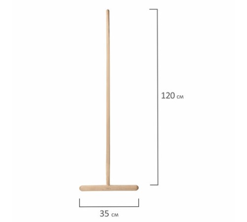 Швабра для пола деревянная, длина черенка 120 см, рабочая часть 35 см