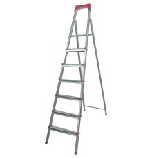 Стремянка стальная 7 ступеней, верхняя площадка 1,55 м, до 150 кг, облегченная, вес 8,74 кг, UFUK, ТУ 21/KRM507