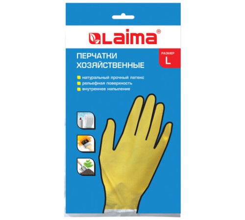 Перчатки МНОГОРАЗОВЫЕ латексные LAIMA 