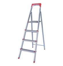 Стремянка стальная 4 ступени, верхняя площадка 86 см, до 150 кг, облегченная, вес 6,3 кг, UFUK, ТУ 18/KRM404