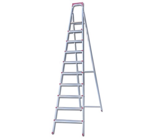 Стремянка стальная 10 ступеней, верхняя площадка 2,26 м, до 150 кг, облегченная, вес 13 кг, UFUK, ТУ 24/KRM610