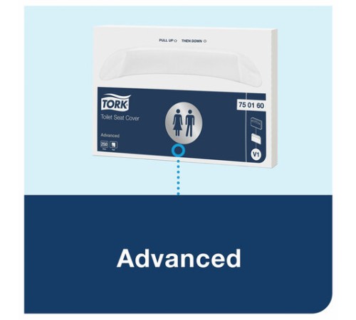 Диспенсер для покрытий на унитаз TORK (Система V1), покрытия 1/2 сложения, белый, 344080