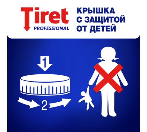 Средство для прочистки канализационных труб 1 л, TIRET (Тирет) Professional, гель