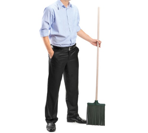 Метла синтетическая плоская 25х22 см, с черенком 120 см, еврорезьба, № 3, LAIMA EXPERT, 600385