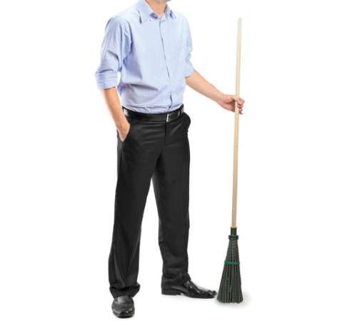 Метла синтетическая круглая 32х11 см, с черенком 120 см, еврорезьба, № 6, LAIMA EXPERT, 600386