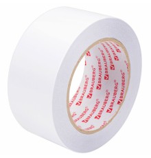 Клейкая двухсторонняя лента 50 мм х 25 м, ПОЛИПРОПИЛЕНОВАЯ ОСНОВА, 90 мкм, BRAUBERG, 600480