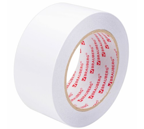 Клейкая двухсторонняя лента 50 мм х 25 м, ПОЛИПРОПИЛЕНОВАЯ ОСНОВА, 90 мкм, BRAUBERG, 600480
