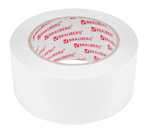 Клейкая двухсторонняя лента 50 мм х 25 м, ПОЛИПРОПИЛЕНОВАЯ ОСНОВА, 90 мкм, BRAUBERG, 600480