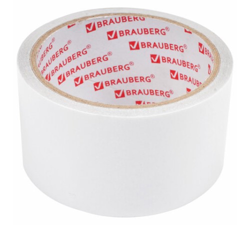 Клейкая двухсторонняя лента 50 мм х 8 м, ПОЛИПРОПИЛЕНОВАЯ ОСНОВА, 90 мкм, BRAUBERG, 600481